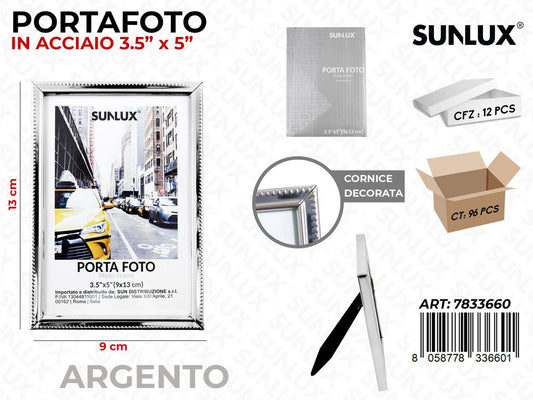 Portafoto in Acciaio Argento 9*13CM
