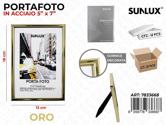 Portafoto in Acciaio Oro 13*18 Cm