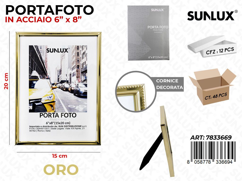 Portafoto in Acciaio Oro 15*20CM