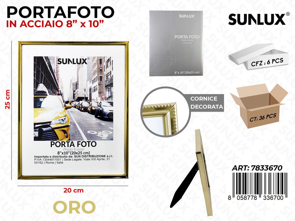 Portafoto in Acciaio Oro 20*25 Cm