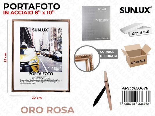 Portafoto in Acciaio Oro Rosa 20*25 Cm