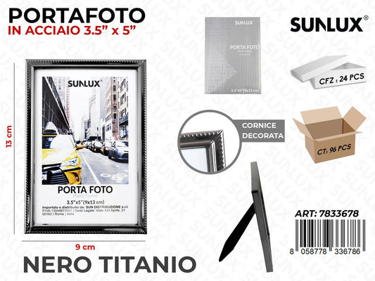 Portafoto in Acciaio Nero Titanio 9*13CM