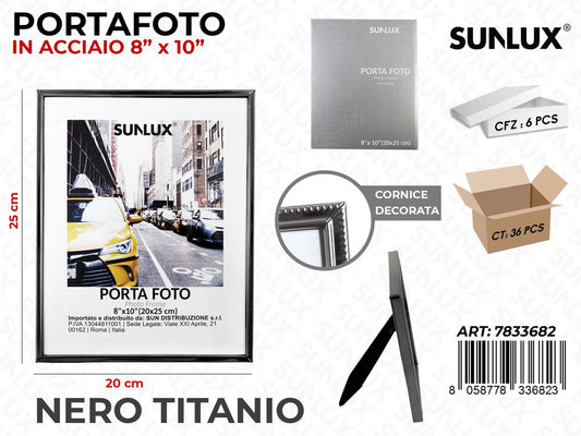 Portafoto in Acciaio Nero Titanio 20*25CM