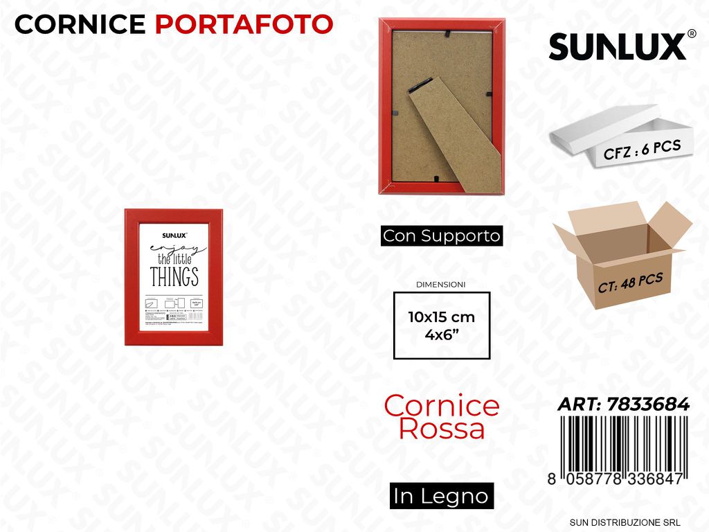Cornice Rosso c/ Supp. 10*15CM 4*6