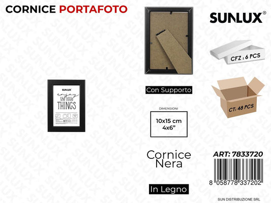 Cornice Nero c/ Supp. 10*15CM 4*6
