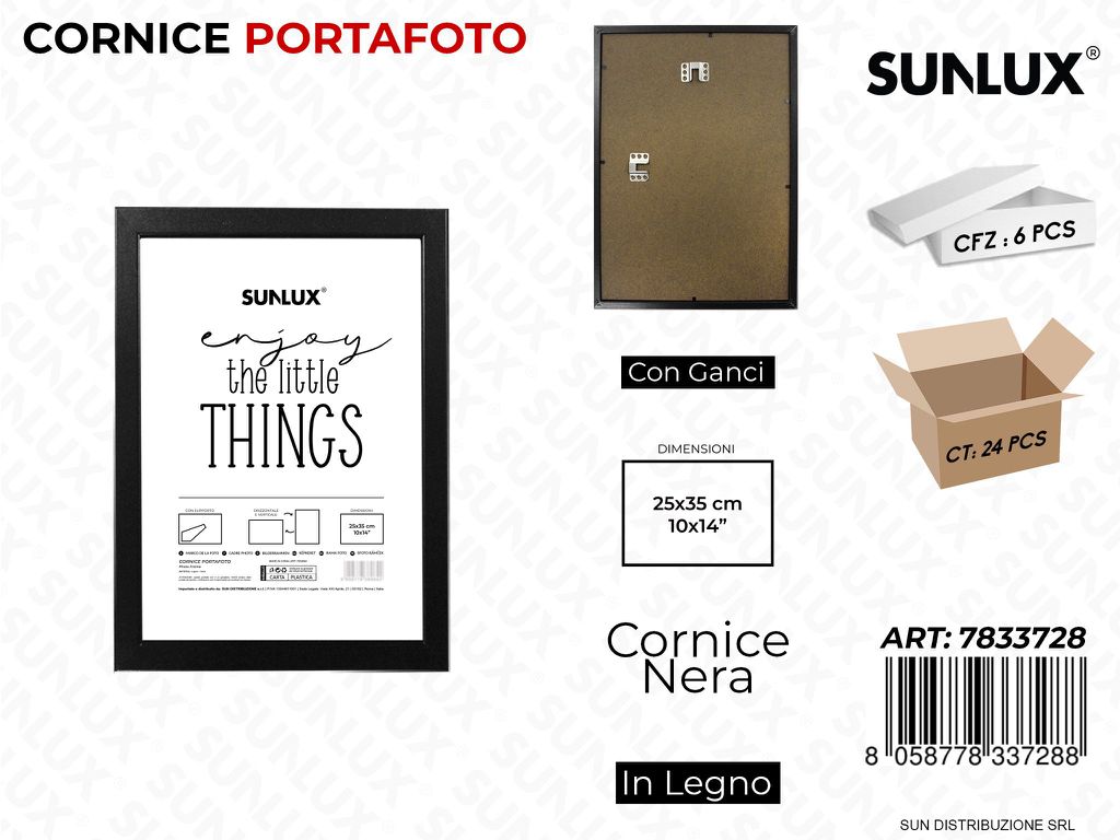 Cornice Nero c/ Ganci 25*35CM 10*14