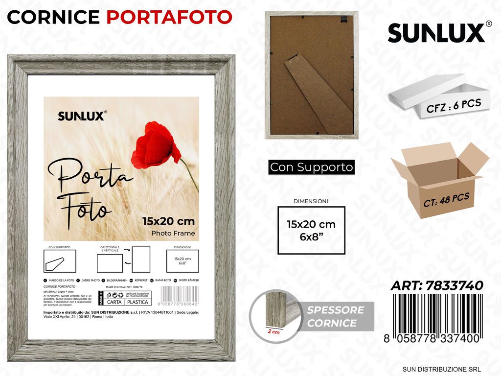 Cornice c/ Supporto 15*20CM 6*8