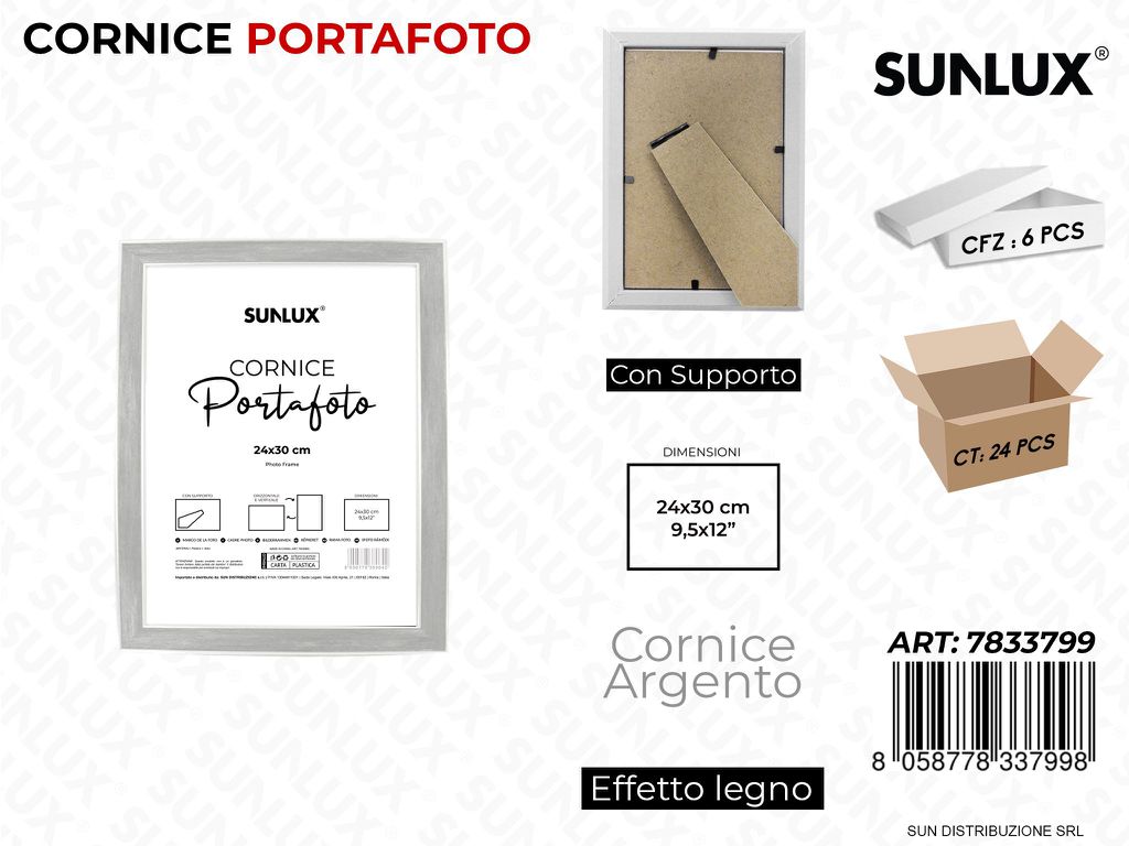 Cornice Arg. c/ Supp. 24*30CM 9.5*12