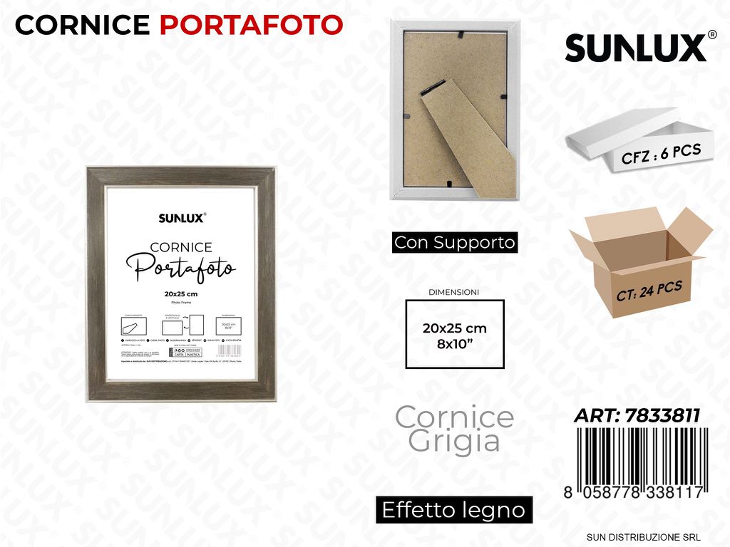 Cornice Grigio c/ Supp. 20*25CM 8*10
