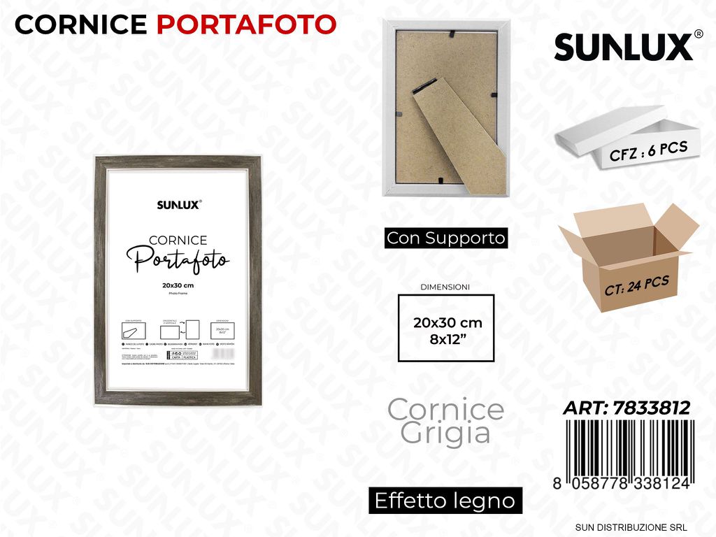 Cornice Grigio c/ Supp. 20*30CM 8*12