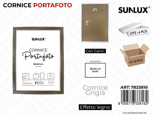 Cornice Grigio c/ Ganci 30*40CM 12*16