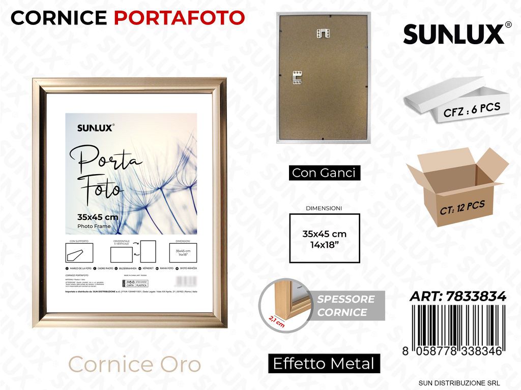 Cornice Oro c/ Ganci 35*45CM 14*18