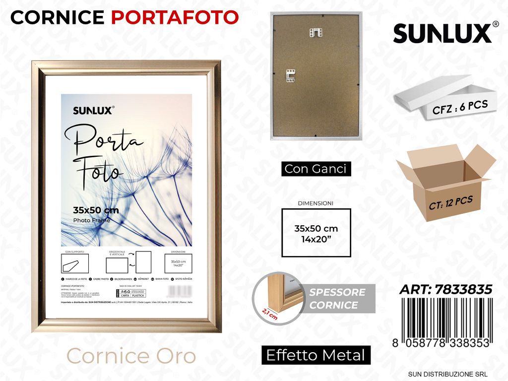 Cornice Oro c/ Ganci 35*50CM 14*20
