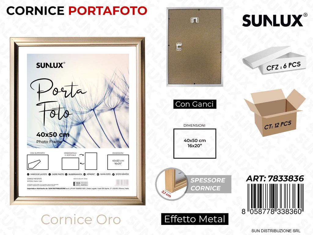 Cornice Oro c/ Ganci 40*50CM 16*20