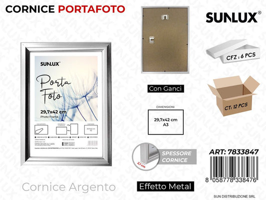 Cornice Argento c/ Ganci 29.7*42CM A3