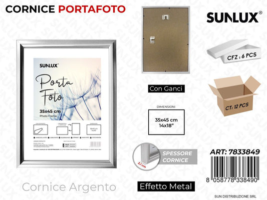 Cornice Argento c/ Ganci 35*45CM 14*18