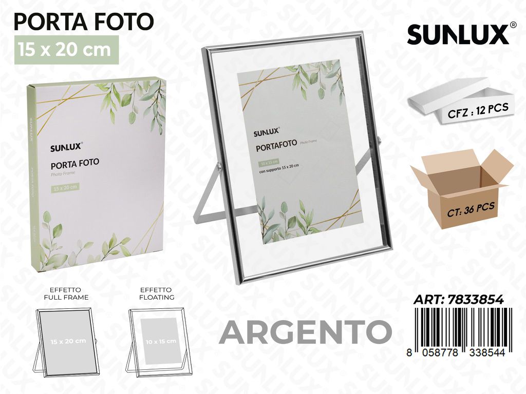 Sunlux Portafoto c/ Supp. Arg. 15*20CM