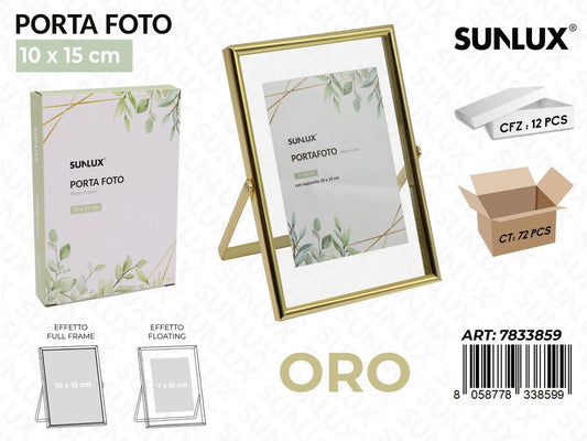 Sunlux Portafoto c/ Supp. Oro 10*15CM