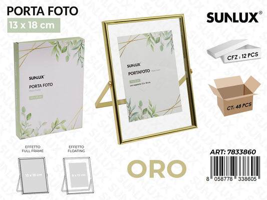 Sunlux Portafoto c/ Supp. Oro 13*18CM