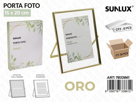 Sunlux Portafoto c/ Supp. Oro 15*20CM