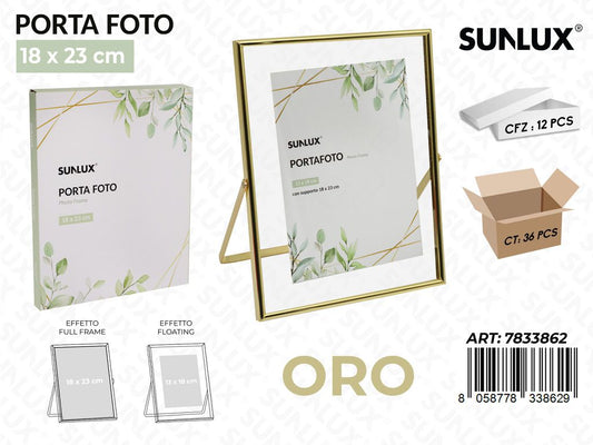 Sunlux Portafoto c/ Supp. Oro 18*23CM