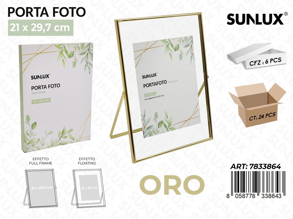 Sunlux Portafoto c/ Supp. Oro 21*29.7CM