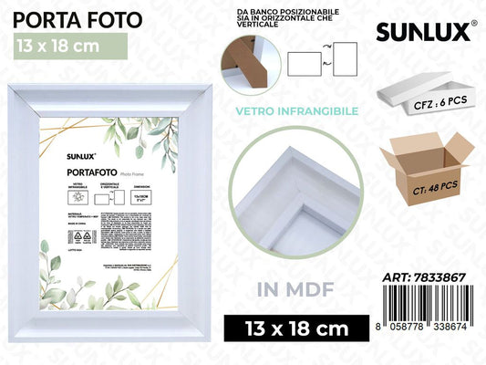 Sunlux Portafoto c/ Supp. Bia. Mdf 13*18CM