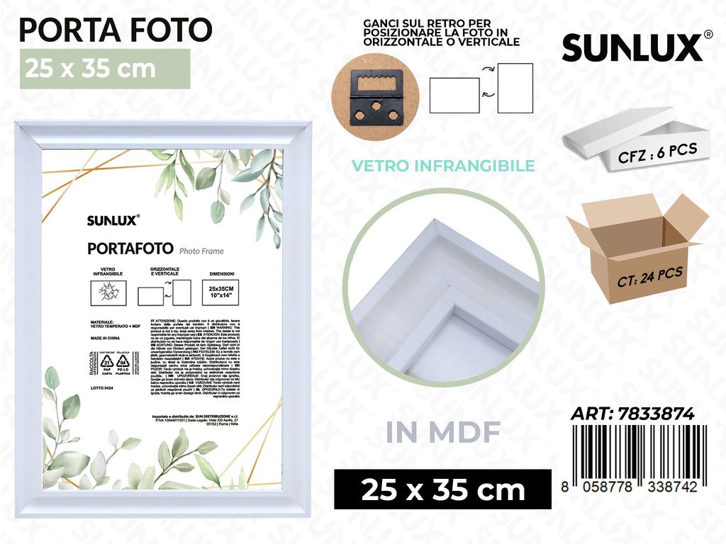 Sunlux Portafoto c/ Ganci Bia. Mdf 25*35CM