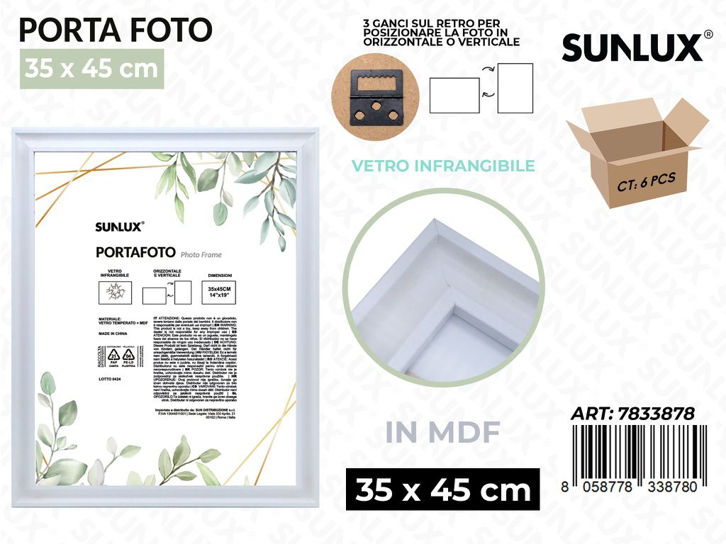Sunlux Portafoto c/ Ganci Bia. Mdf 35*45CM