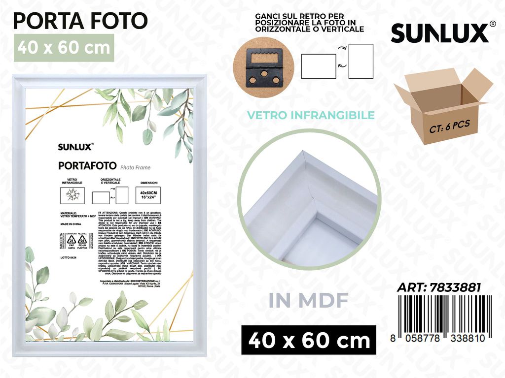Sunlux Portafoto c/ Ganci Bia. Mdf 40*60CM