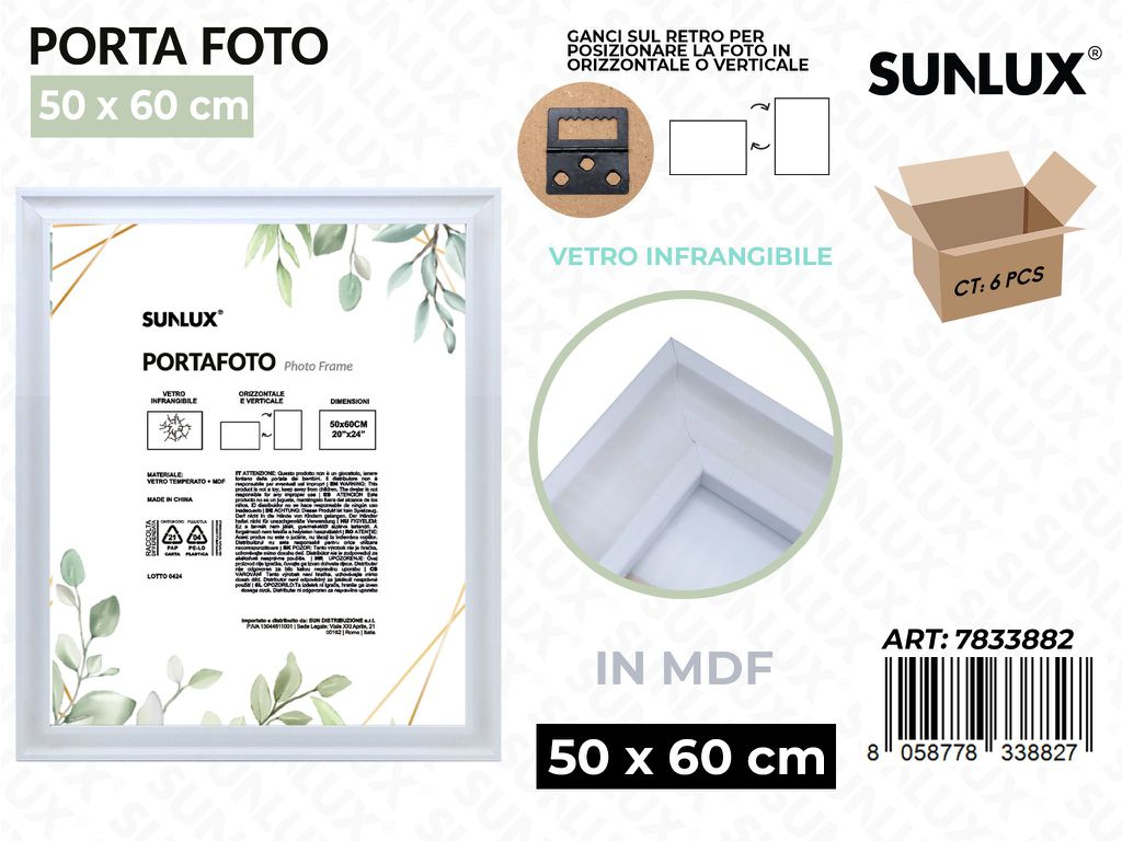 Sunlux Portafoto c/ Ganci Bia. Mdf 50*60CM