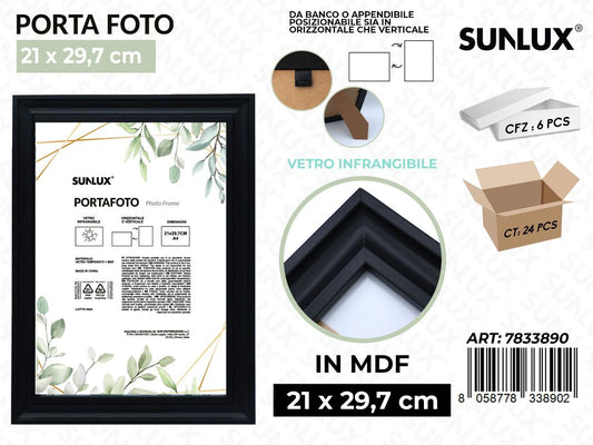 Sunlux Portafoto c/ Supp. Nero Mdf 21*29.7CM