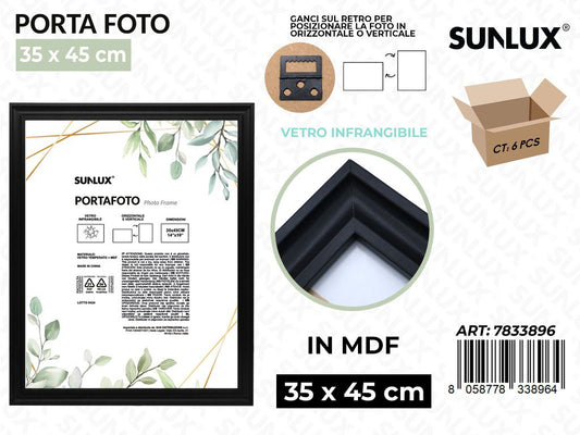 Sunlux Portafoto c/ Ganci Nero Mdf 35*45CM