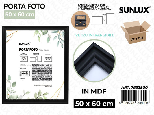 Sunlux Portafoto c/ Ganci Nero Mdf 50*60CM