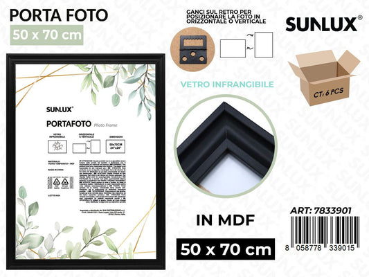 Sunlux Portafoto c/ Ganci Nero Mdf 50*70CM