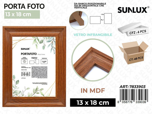 Sunlux Portafoto c/ Supp. Legno Mdf 13*18CM