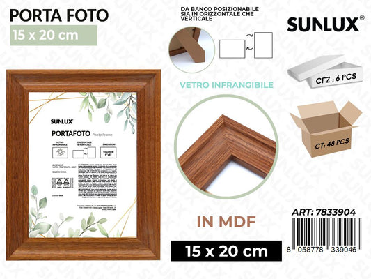 Sunlux Portafoto c/ Supp. Legno Mdf 20*15CM