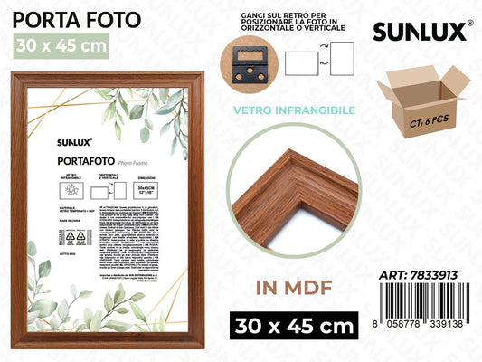 Sunlux Portafoto c/ Ganci Legno Mdf 30*45CM