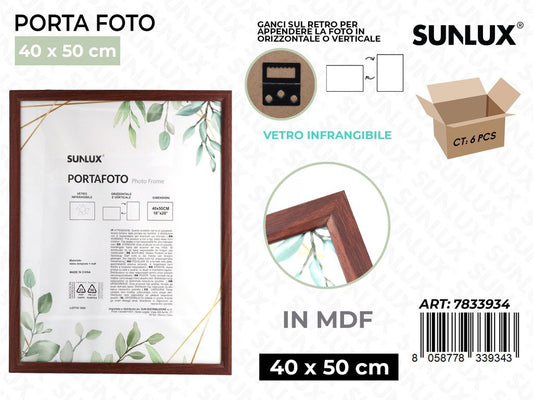 Sunlux Portafoto Legno Mdf Vetro Temp. 40*50CM
