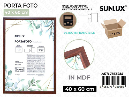 Sunlux Portafoto Legno Mdf Vetro Temp. 40*60CM