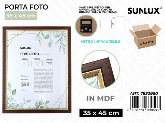 Sunlux Portafoto Legno Mdf Vetro Temp. 35*45CM