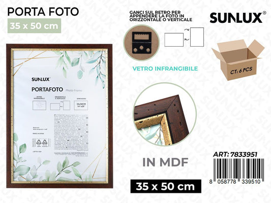 Sunlux Portafoto Legno Mdf Vetro Temp. 35*50CM