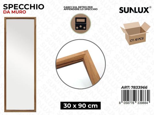 Sunlux Specchio da Muro Legno 30*90CM
