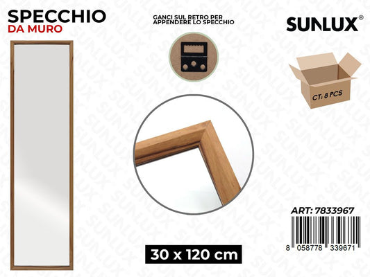 Sunlux Specchio da Muro Legno 30*120CM