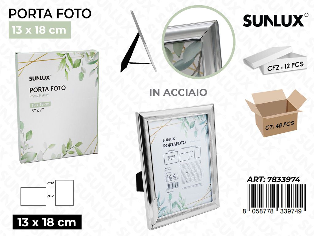 Sunlux Porta Foto Acciaio ARG.13*18CM