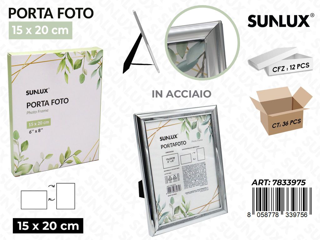 Sunlux Porta Foto Acciaio Arg. 15*20CM