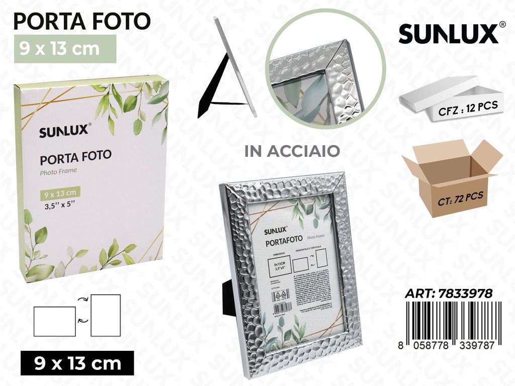 Sunlux Porta Foto Acc. Goffrato Arg. 9*13CM