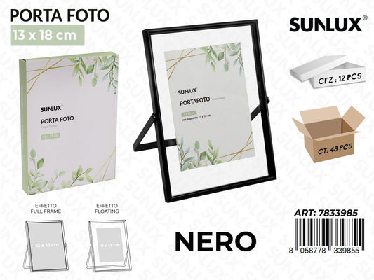 Sunlux Portafoto c/ Supp. Nero 13*18CM