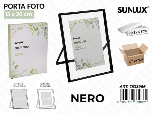 Sunlux Portafoto c/ Supp. Nero 15*20CM