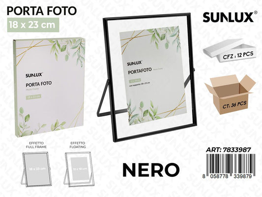 Sunlux Portafoto c/ Supp. Nero 18*23CM